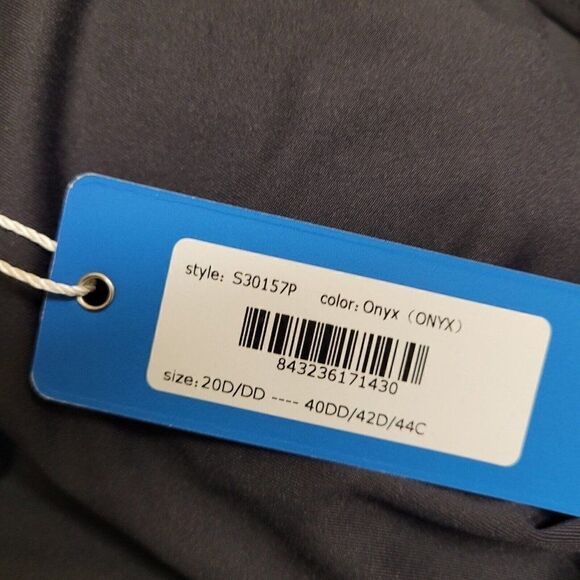 Birdsong Plus Size 20W Black Eco Onyx Sharkbite Underwire Tankini Swim Top Plus - Picture 11 of 13